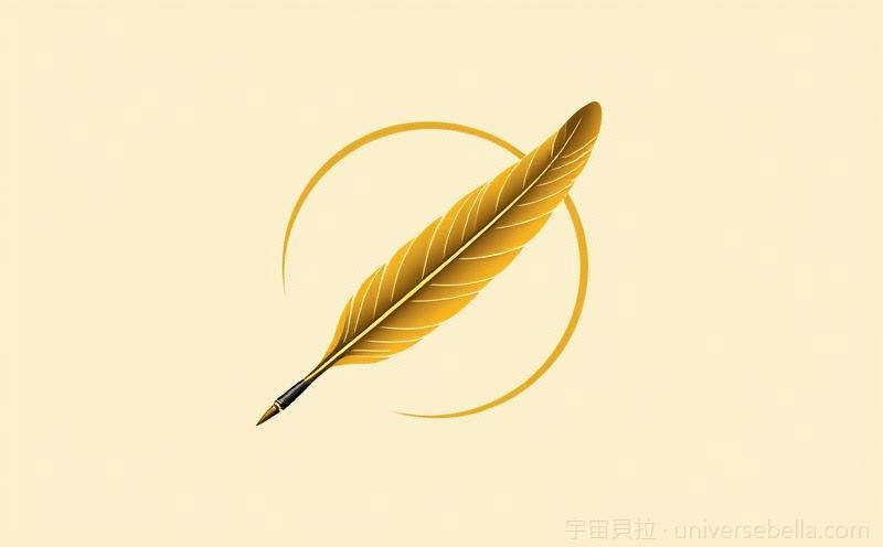金色羽毛筆與墨水螺旋，腳本顯化法書寫願望的意象｜宇宙貝拉 Universe Bella